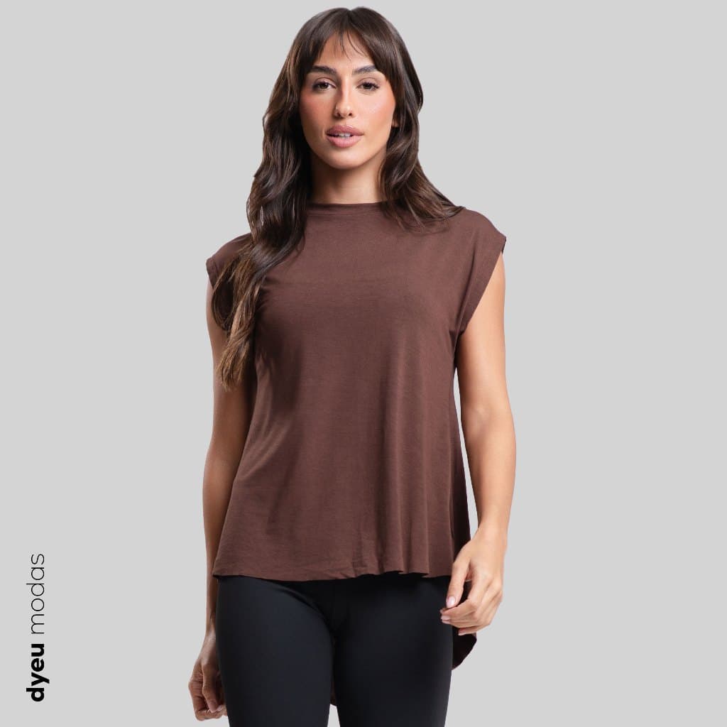 Blusa Sobre Legging Feminina Tapa Bumbum Longa Fitness Manga Curta Dyeu Modas
