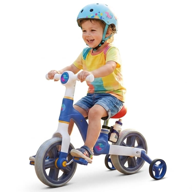 Bike Bicicleta de Equilíbrio 2 em 1 Infantil Azul Rodinhas Removíveis Promoção Menino Menina Oferta