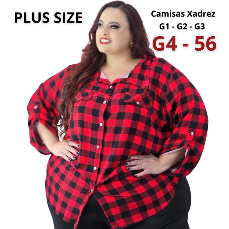 Camisa Xadrez Plus Size Feminina G1 G2 G3 G4