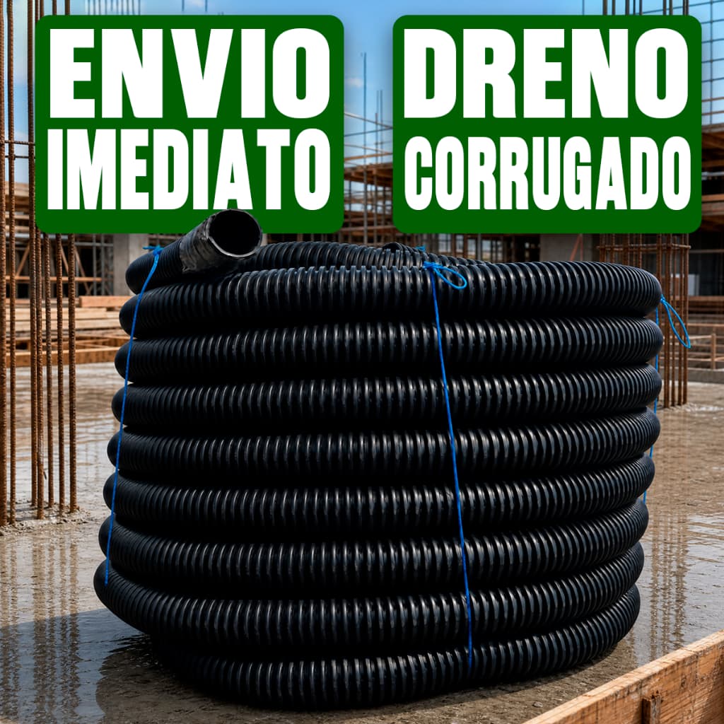 Dreno Tubo Perfurado 2.1/2 Drenagem De Solo Rolo 10 Metros Alta Vazao Escoamento Eficiente