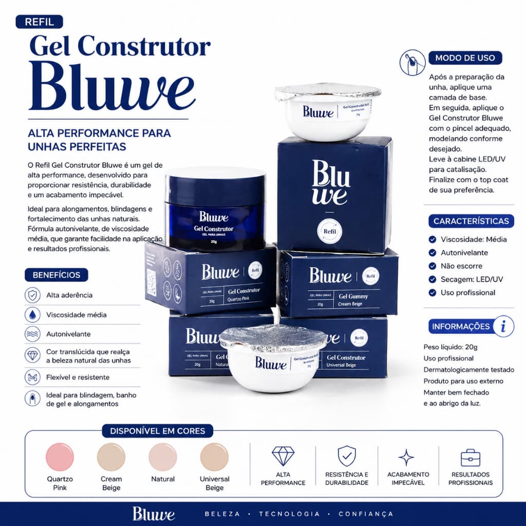 Refil Gel Construtor 30g - Bluwe