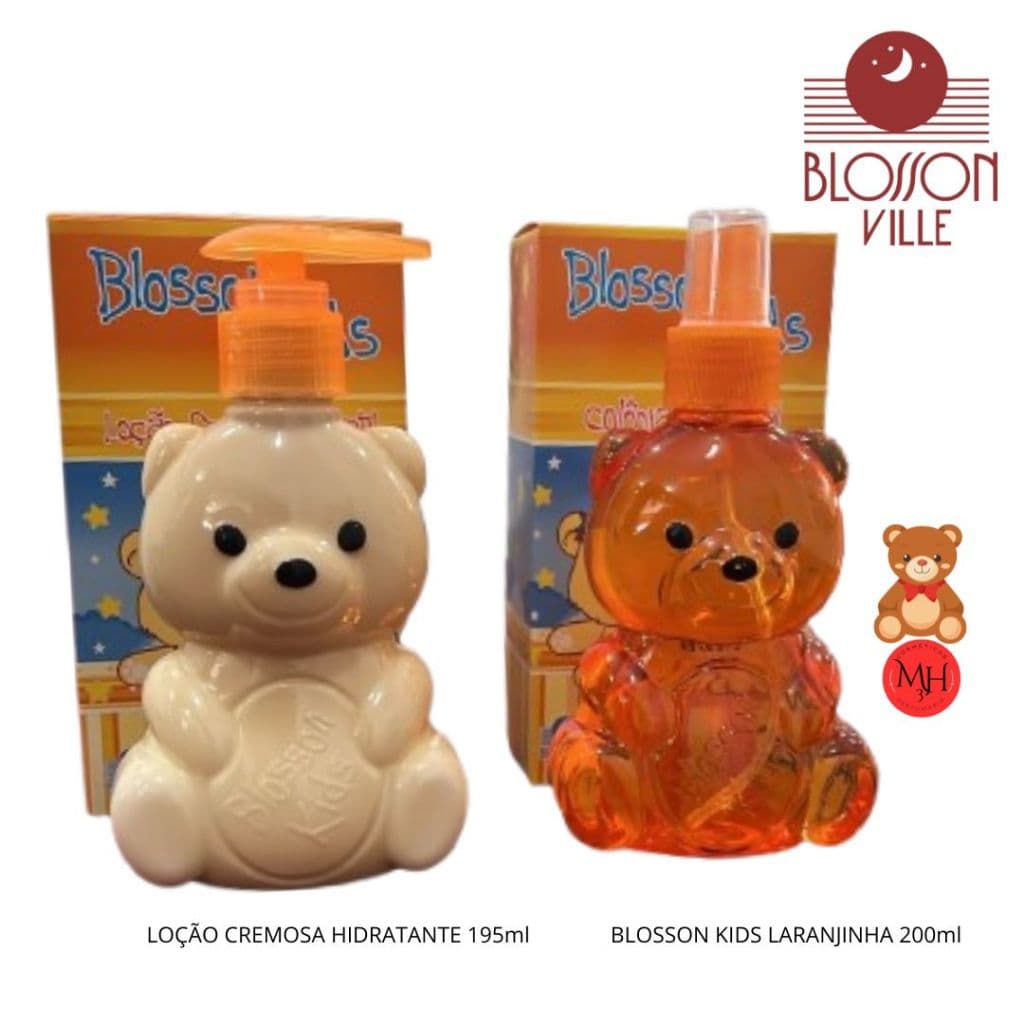 Dupla Urso Kids Laranjinha 200ml + Loção Cremosa Hidratante Kids 195 ML Aventura na Lua Blosson Kids Blosson Ville