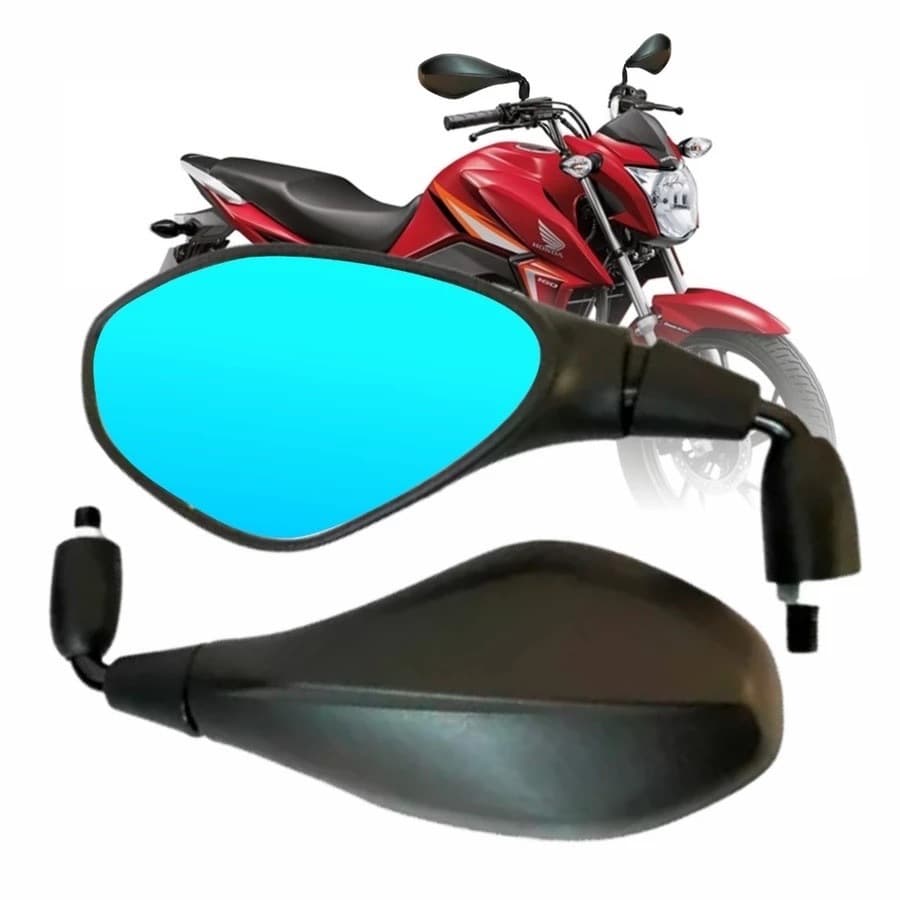 Retrovisor Bmw F800 Rebaixado 90° Honda Lente Convexo Lente Azul