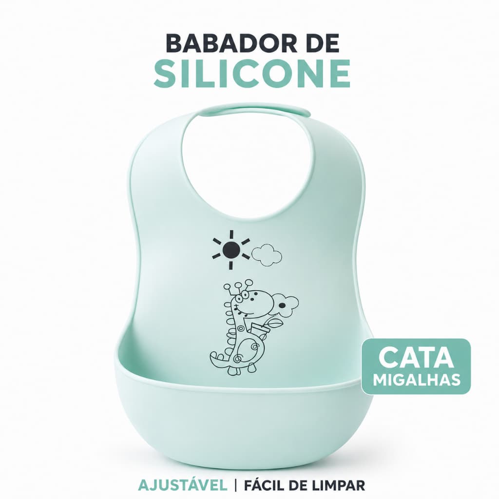 Babador Pega Migalhas para Bebê 100% Silicone