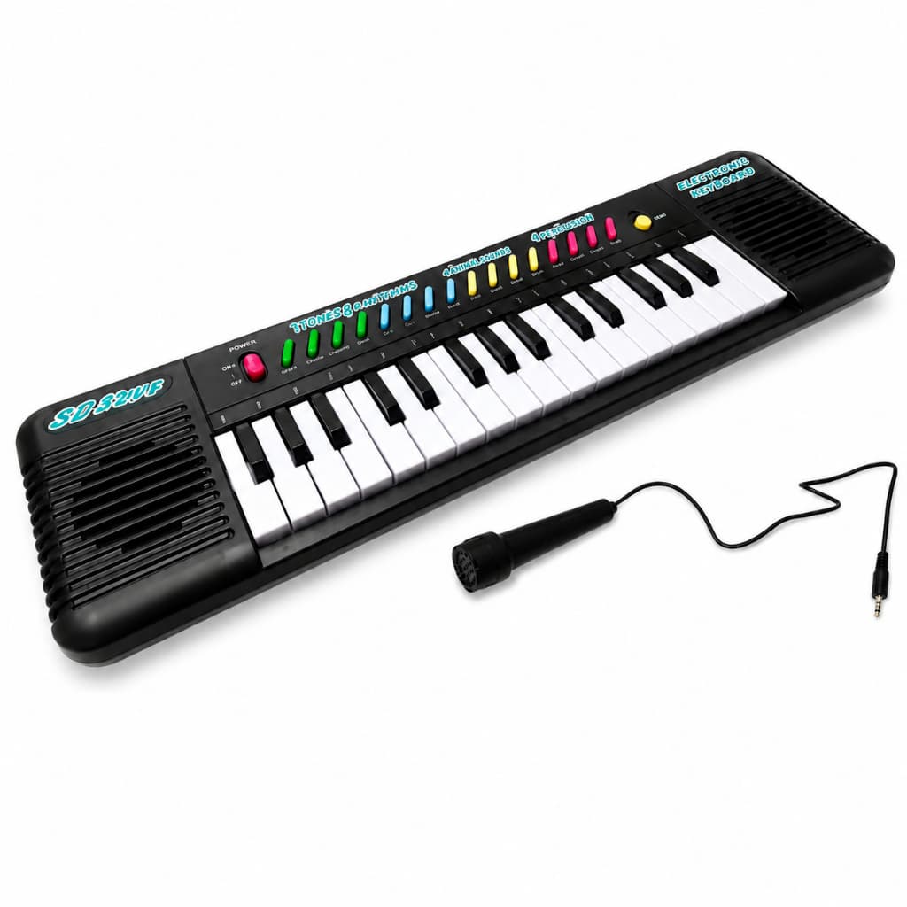 Teclado Infantil Musical 32 Teclas com Microfone Karaokê Piano Brinquedo