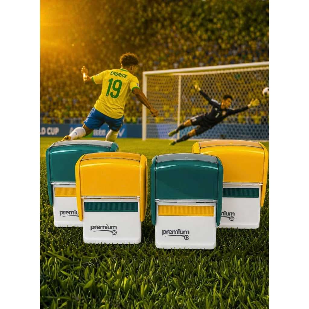 KIT 4 CARIMBOS DA COPA NAS CORES DO BRASIL, PERSONALIZADOS PARA PROFESSORES