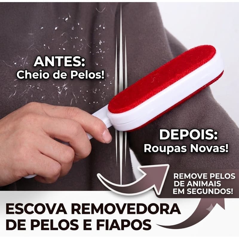 Escova Tira Pelos Reutilizável Removedor de Fiapos e Bolinhas para Roupas Sofá Carpete Pet Cachorro Gato