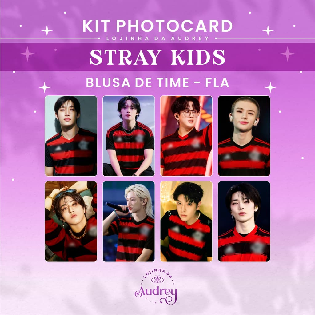 Photocard Stray Kids Blusa de Time • Escolha o Seu! Photocard Frente e Verso • Futebol Fla • K-pop Fanmade, STAY