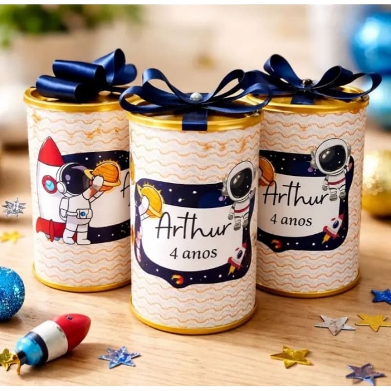 Kit Cofrinhos Personalizados  Astronauta lembrancinha de aniversário | Chá de bebê | Maternidade| Fazemos todos os temas