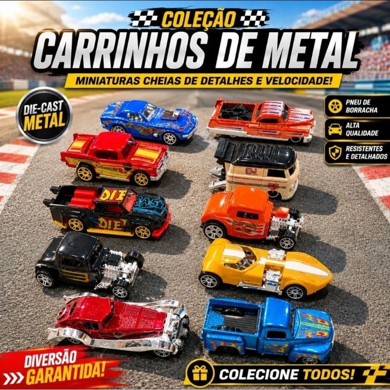 Miniatura carro unitário ou Kit 5 a 8 carrinhos escala 1:64 tamanho hot wheels.