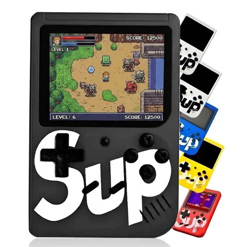 Mini Video Game Sup Portátil 400 Jogos Clássicos Retrô Antigos Anos 80 com Controle Para 2 Pessoas