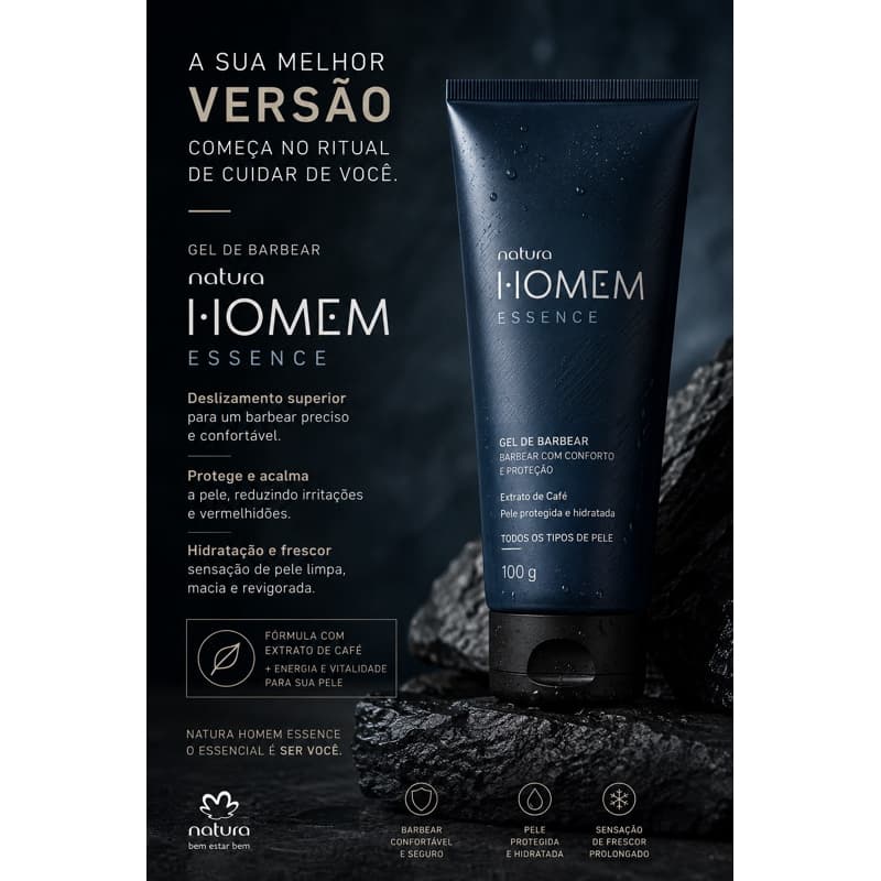 Gel para Barbear Natura Homem Essence 75g masculino