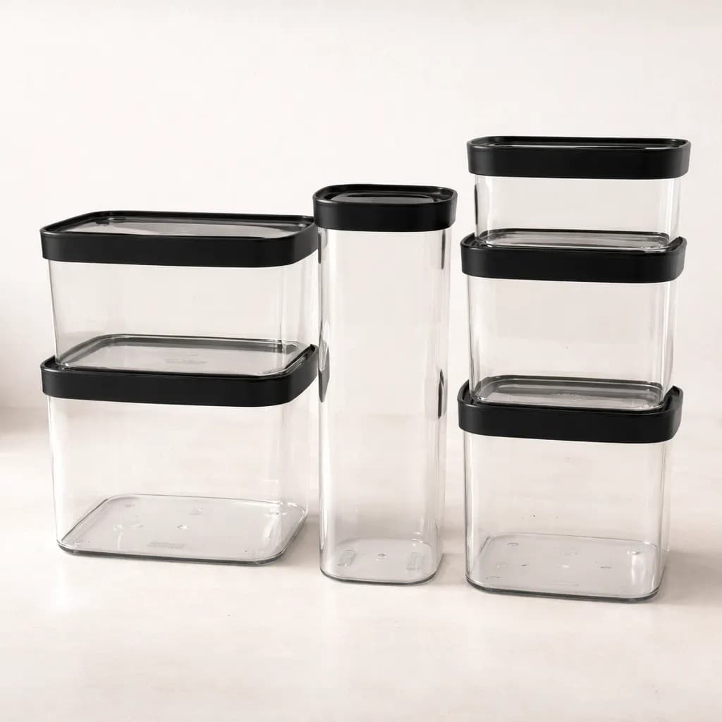 Conjunto com 6 Potes Herméticos para Mantimentos Helsim