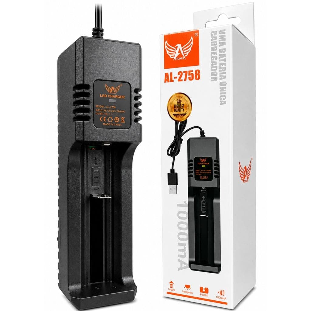 Carregador De Pilha Bateria Lítio AA-AAA Recarregável  1 Slot USB Envio Rápido Carregador Universal a Pronta Entrega