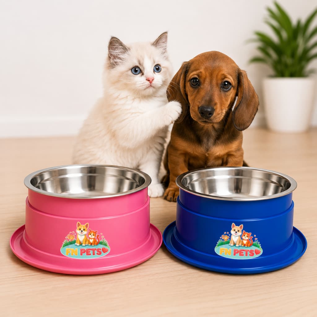 Comedouro e Bebedouro inox pet Anti Formiga Refluxo para Cachorro e Gato FN Pets premium