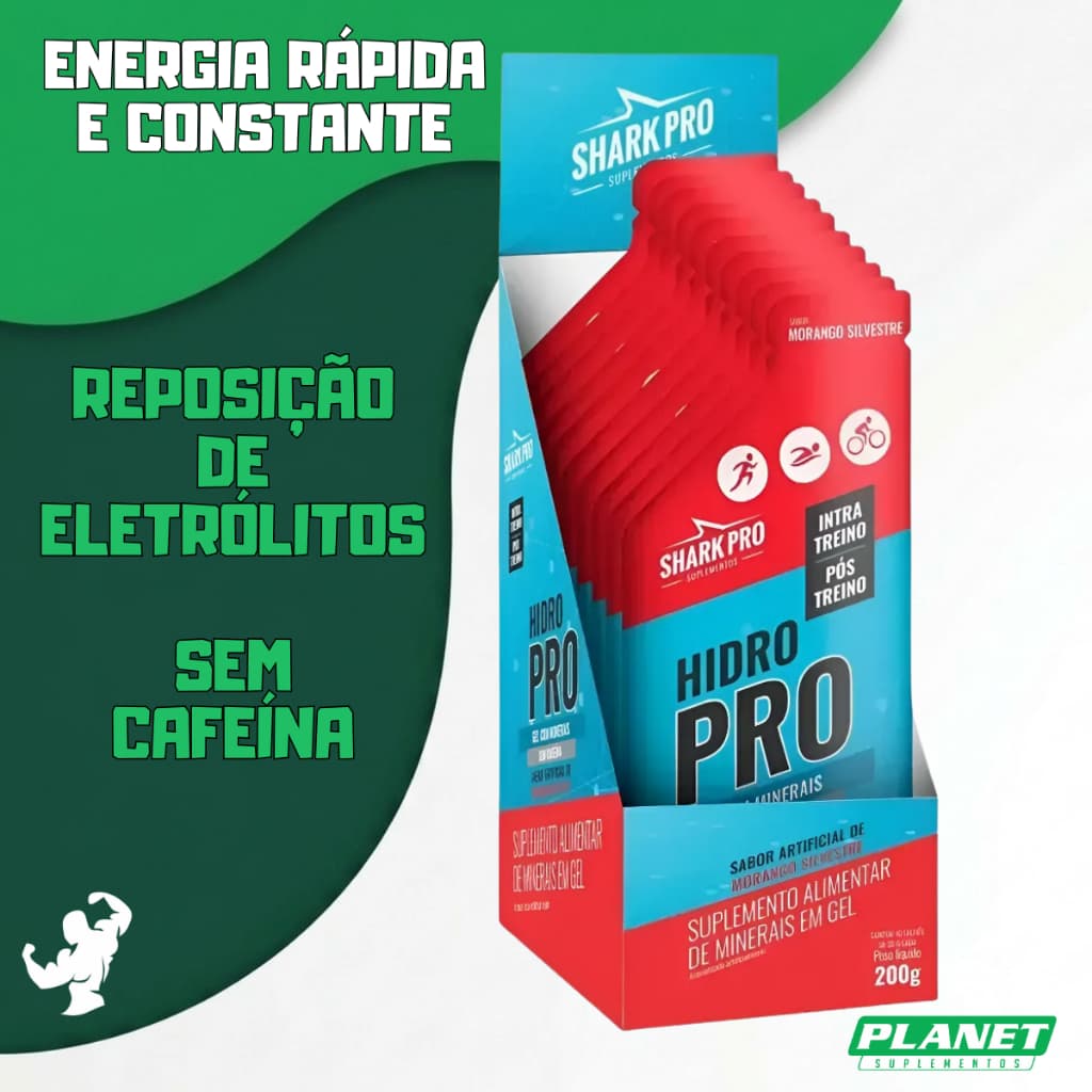 Shark Hidro Pro 20g Shark Pro Reposição de Sais Minerais em Treinos Rápida Absorção Pratico
