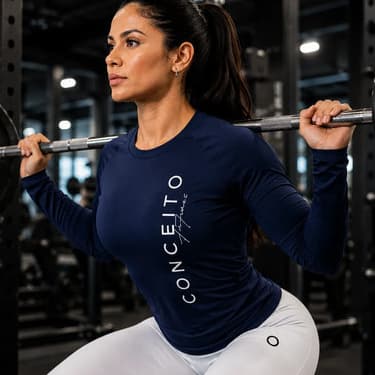 Camiseta Manga Longa Feminina Conceito Fitness Academia Leve
