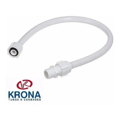 Engate Flexível Plástico Krona 40cm 1/2" Branco para Torneira Caixa Acoplada