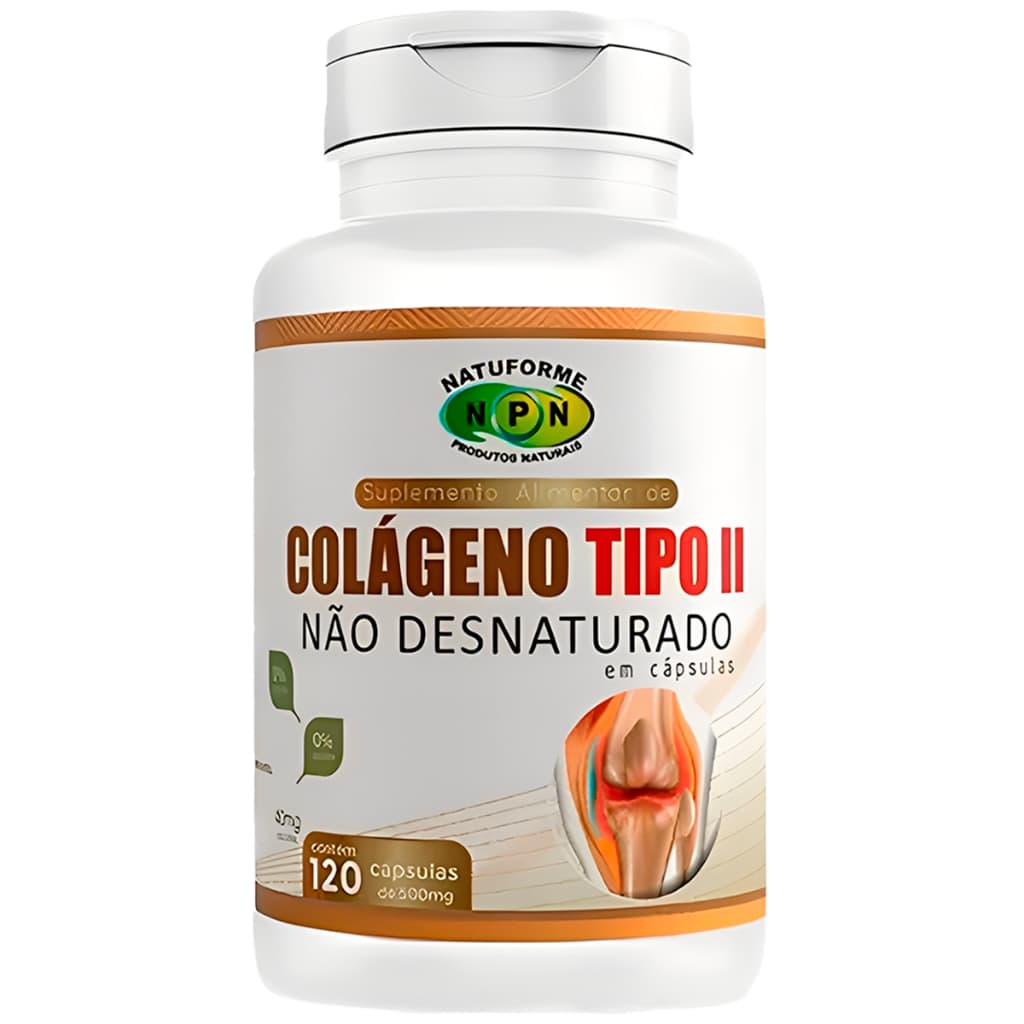 Colágeno Tipo 2 500mg 120 Cápsulas - Articulações Fortes Pele Firme e Cartilagens Saudáveis