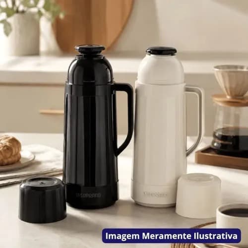 Garrafa térmica 1 Litro café chá Soprano Topázio Frio Quente Com Copo mesa