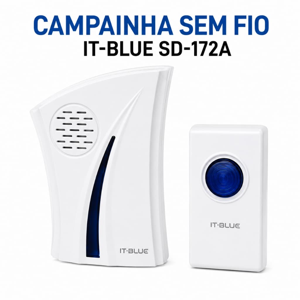 Campainha Sem Fio IT-BLUE SD-172A Bivolt de Longo Alcance