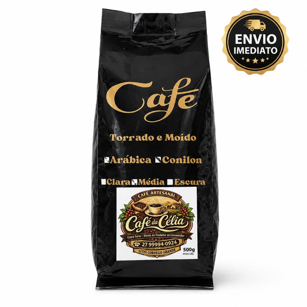 Café Artesanal Torrado e Moído 500g Extra Forte Blend 50% Arábica 50% Conilon – Sabor Intenso