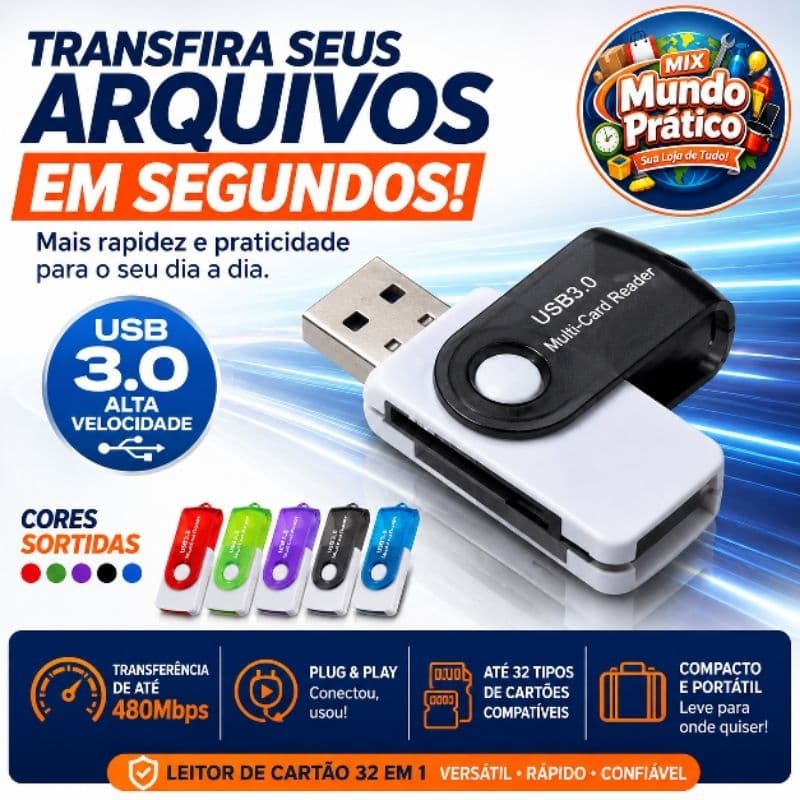 Leitor De Cartão De Memória 32 Em 1 Universal