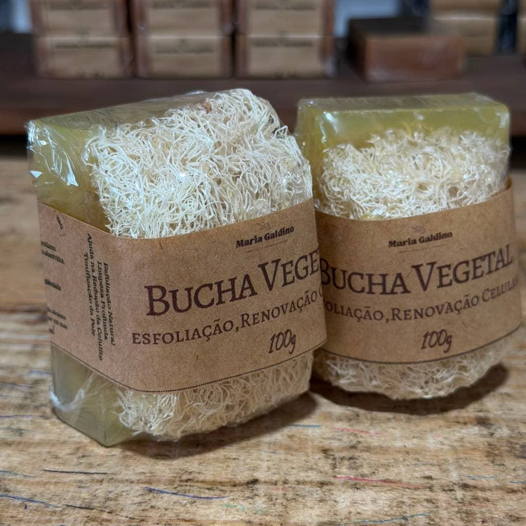 Sabonete de Bucha Vegetal e Calêndula Natural Artesanal Esfoliante
