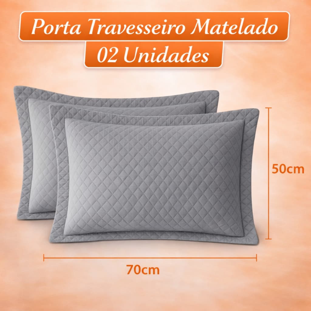 Kit 2 Porta Travesseiro Matelado Matelassê 70x50 cm Várias Cores