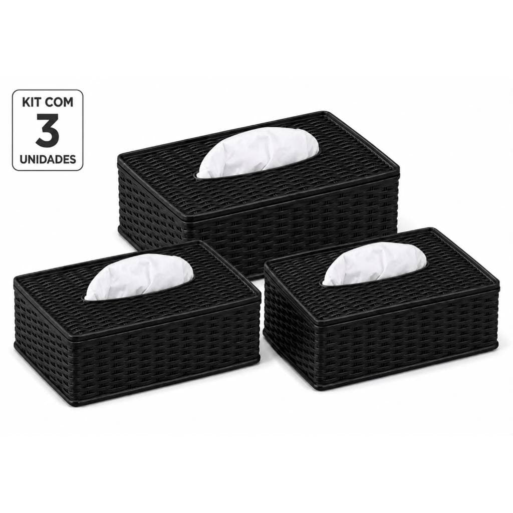 Kit 3 unidades porta lenços humedecidos rattan