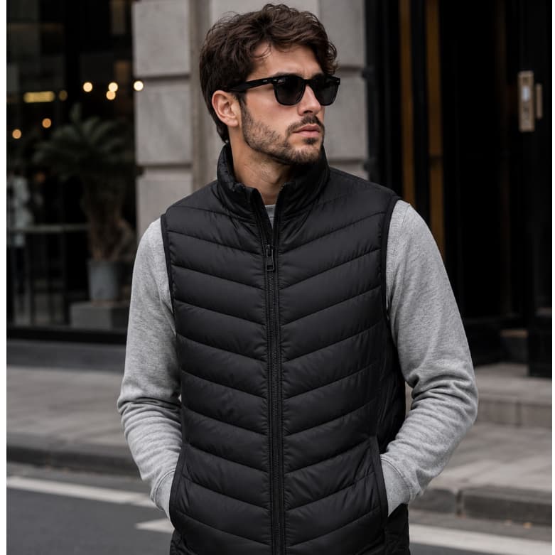 Colete Puffer Masculino Preto Leve Inverno Casual Premium