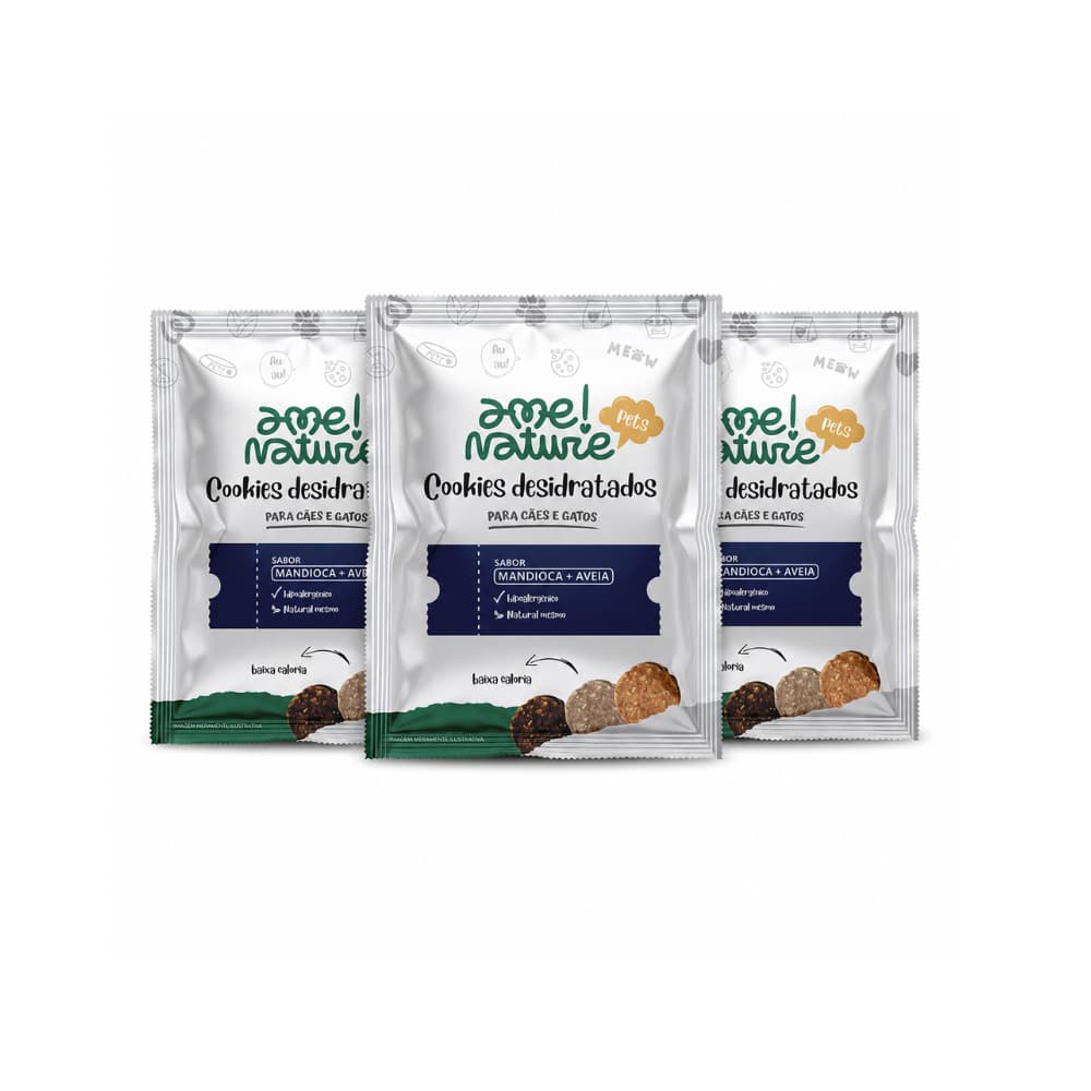 Kit c/3 Mini Petisco 100% Natural Para Cães e Gatos MANDIOCA HIPOALERGÊNICO 60g Total (20gr cada)