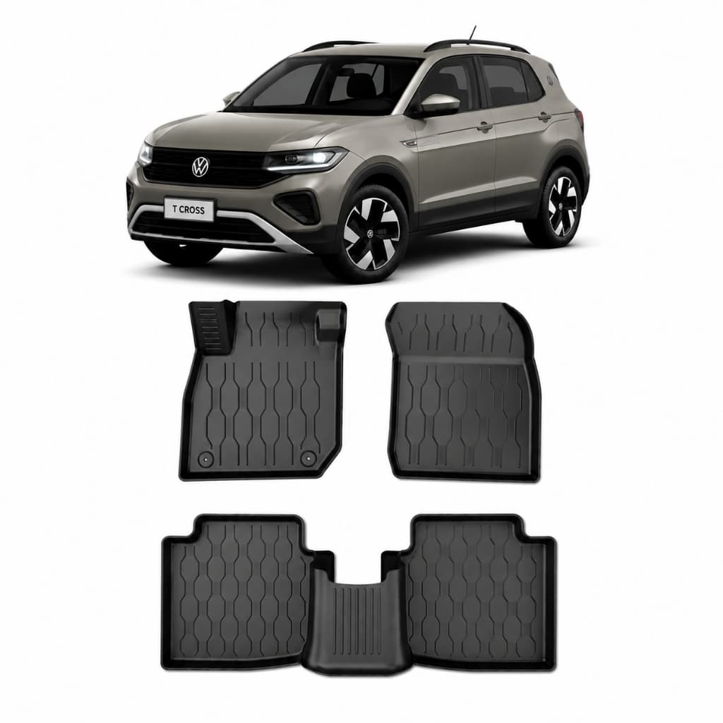 Tapete Bandeja T-Cross 2019 2020 2021 2022 2023 2024 2025- Borda Alta 4cm elevação