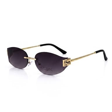 Óculos de Sol Feminino Sem Armação Y2K Vintage  Estilo Luxo Tendência Blogueira