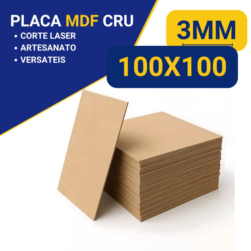 Chapas Mdf Cru 3mm Placa 100x100cm Artesanato Sublimação Quadros Para Corte Laser placa de MDF