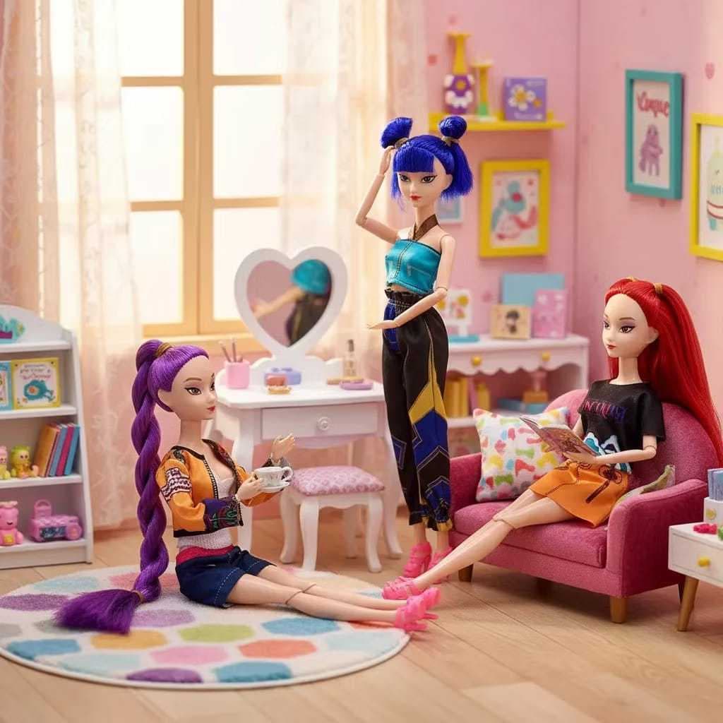 KIT 3 Boneca KPop Musical Articulada Promoção  7.7 shopee mede 30 Cm Guerreiras Do K-Pop Mira Rumi Zoe