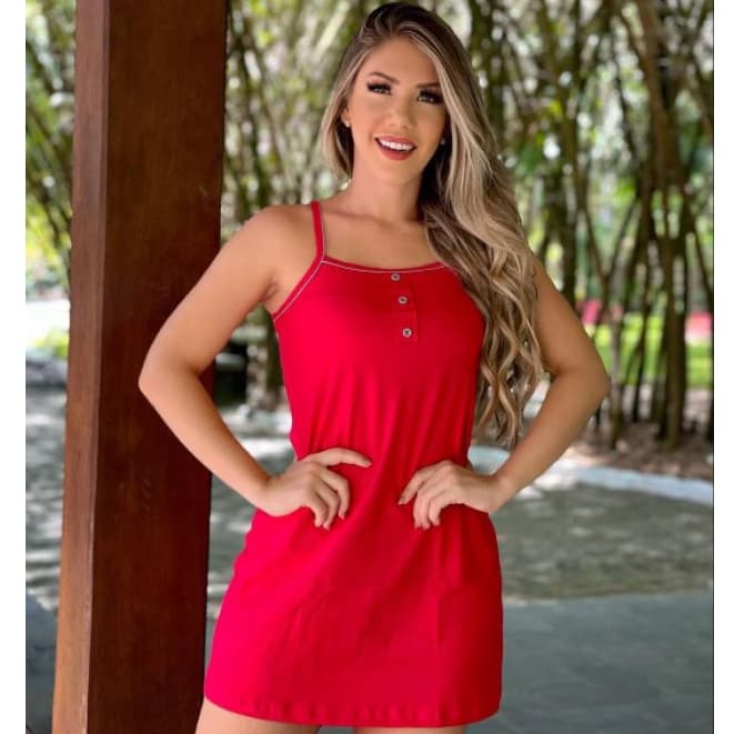 Camisola feminina 100% algodão de alcinha , Roupa de dormir  feminina, pijama confortável