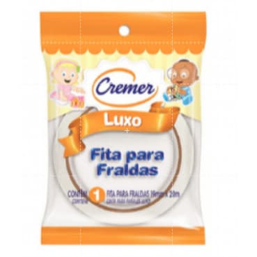 Fita Crepe Cremer 19mm x 20m Para Fralda e Embalagens Rosa, Azul e Branco