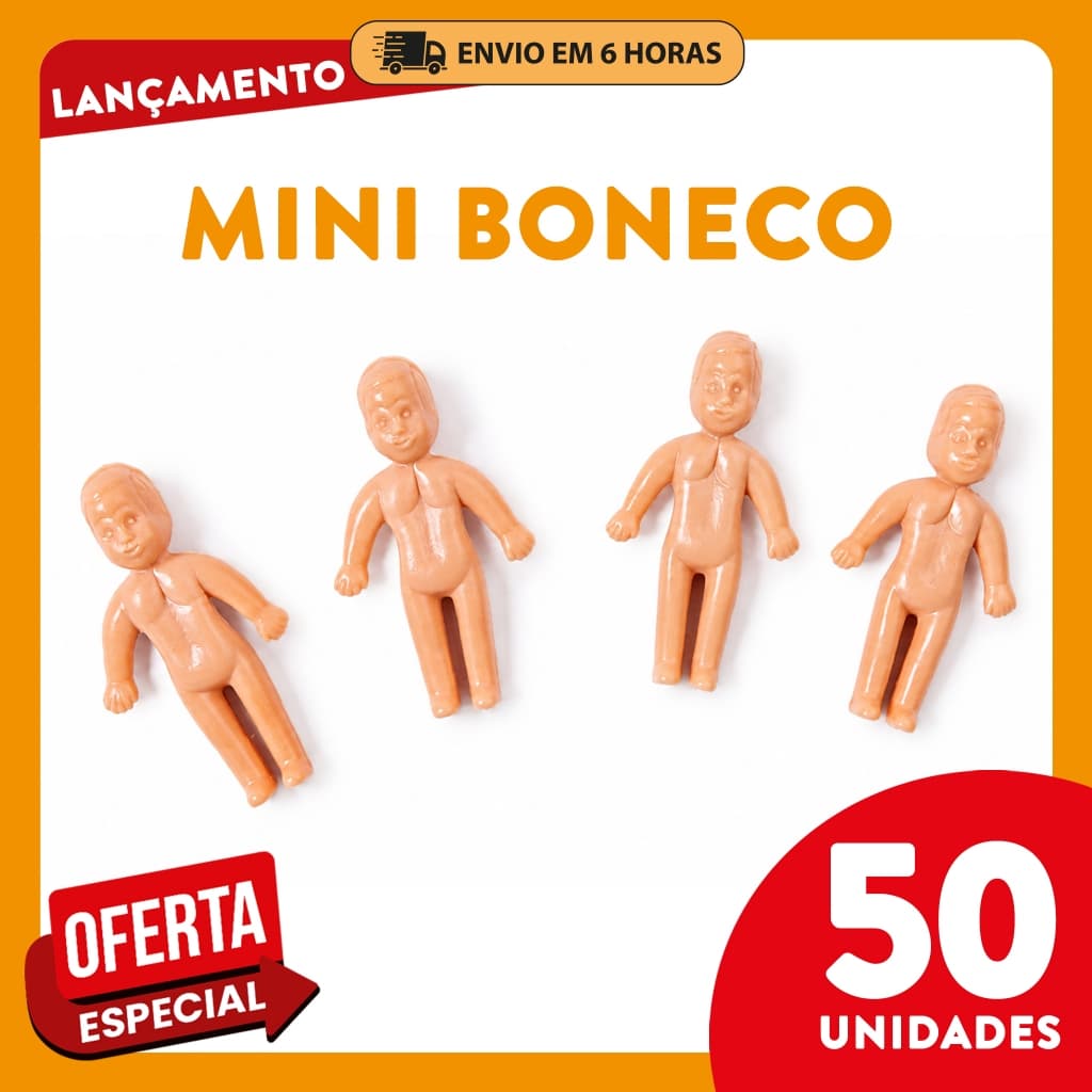 Kit 50 Mini Bonecos de Plástico para Lembrancinhas Chá de Bebê Maquetes Artesanato  Personalização