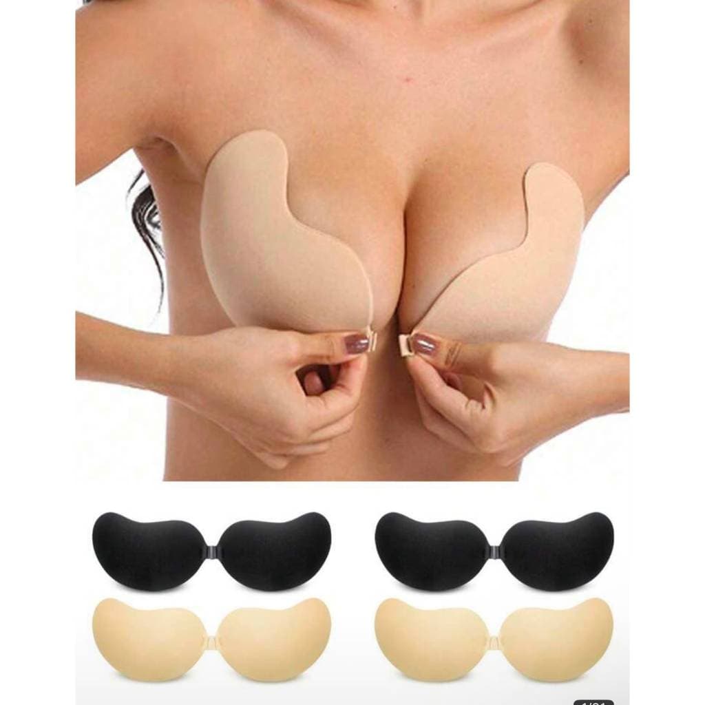 Sutiã Adesivo de SIlicone e Pano Estruturado Push Up  Formato de Manga - SHEIN