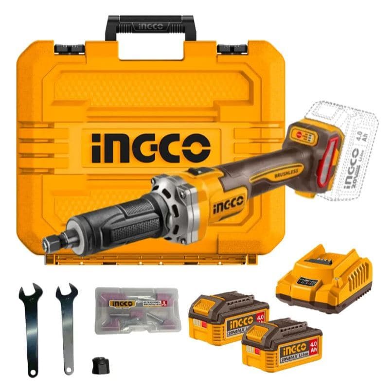 Retifica Reta 20v Brushless 2x Baterias Cdli20012-9 Ingco