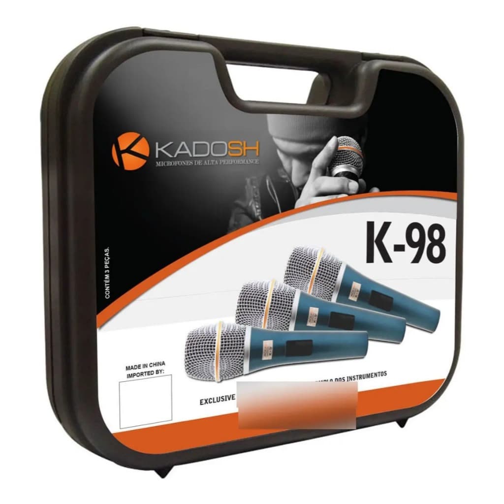 Kit 3 Microfones Vocal KADOSH Kds98 Com 3 Pcs