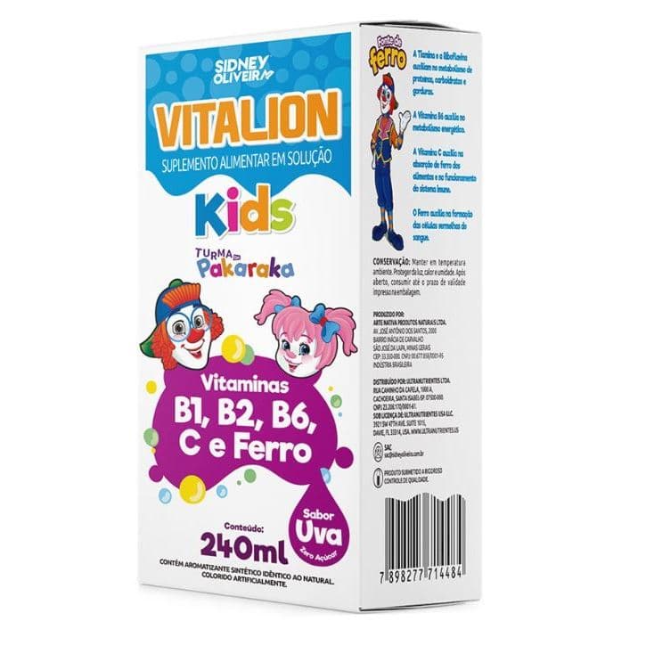 Vitalion Kids Sabor Uva 240ml com Ferro - Vitamina C - B1 - B2 - B6