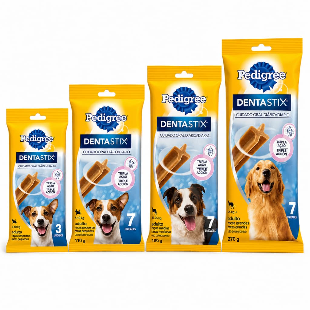 Petisco Pedigree Dentastix Cuidado Oral Para Cães Adulto Todos Tamanhos Raças Pequenas / Raças Médias / Raças Grandes