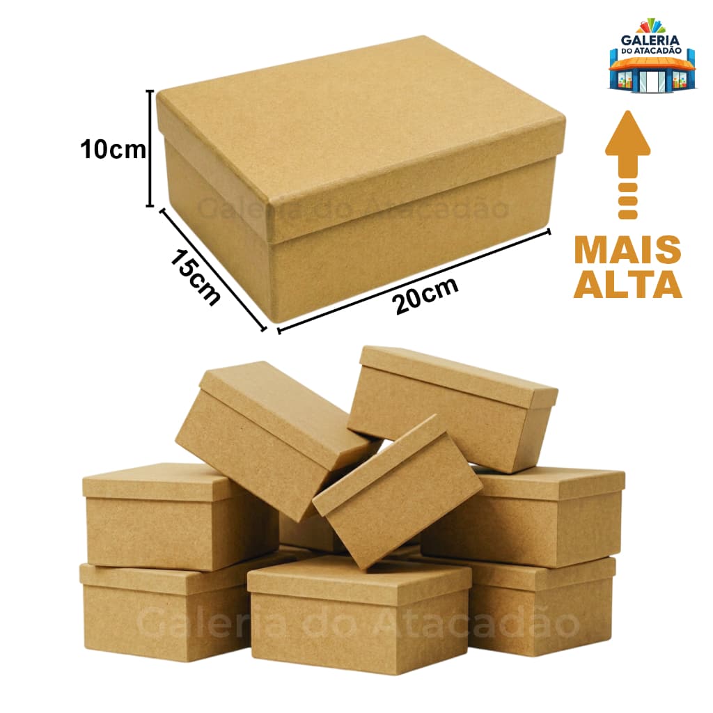 15 Caixas MDF GRANDE e ALTA 20x15x10 Personalizar Artesanato Convite Lembrancinha Decoração Caixinha de MDF