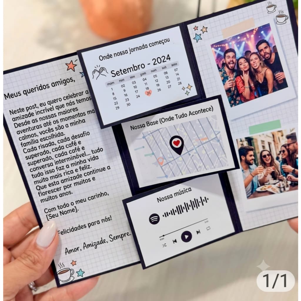 Cartão Afeto| Cartão presente| Presente para amigo| Personalizado