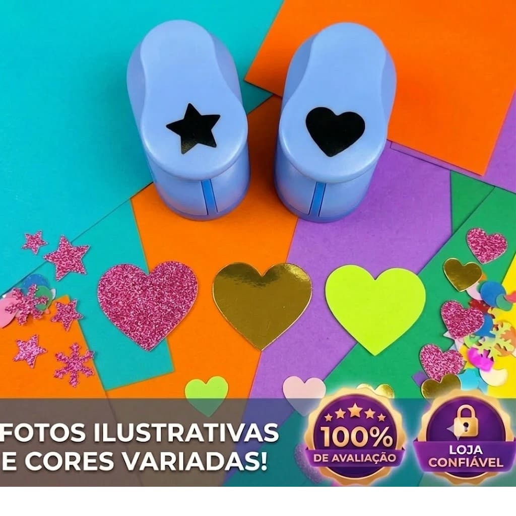 Kit 2 Cortador De Papel E Eva - Coração + Estrela  25mm