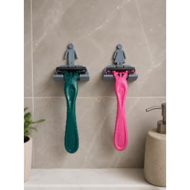 Suporte para Lâmina de Barbear Parede com Fita 3M Organizador Banheiro Barbeador Masculino e  Feminino