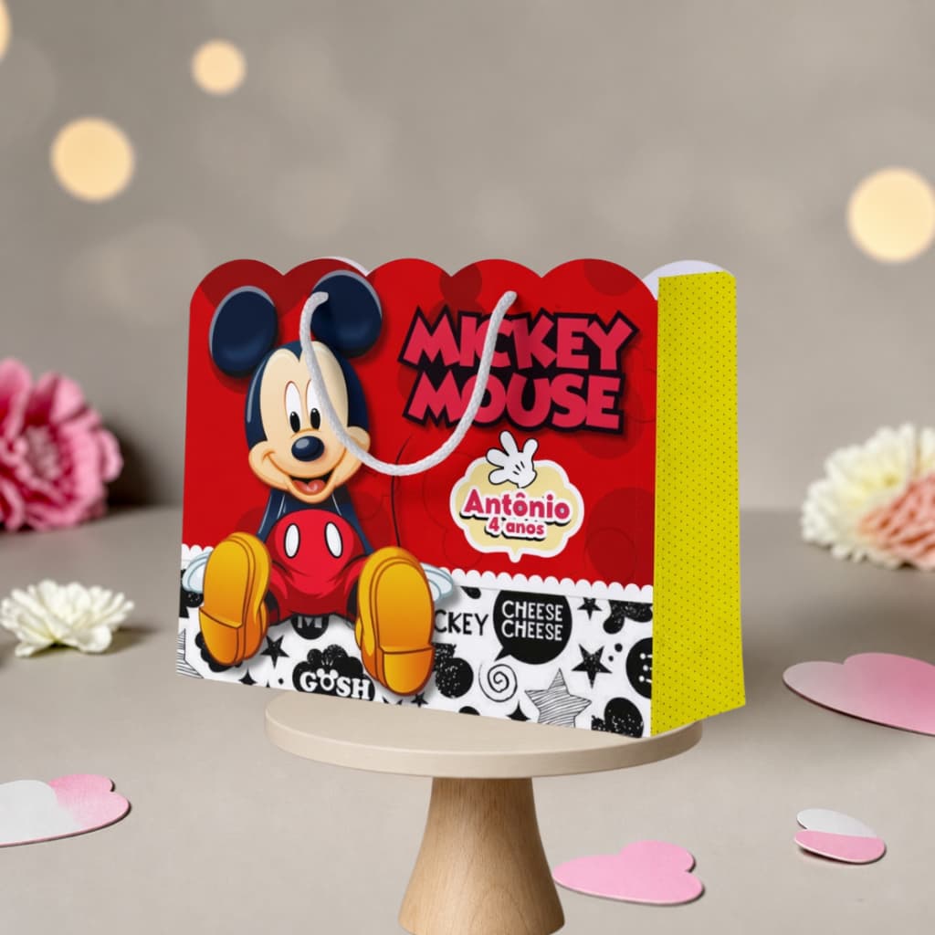 Sacolinha Personalizada mickey mouse Pegue e Monte | Lembrancinha Festa Infantil qualquer tema