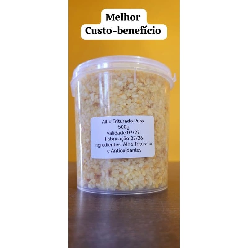 Alho🧄Triturado Puro 1x500G Uni. 470G Drenado (Excelente Sabor)